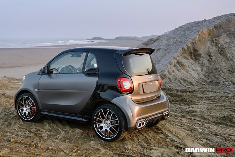 2016 - 2020 Smart Fortwo 453 BKSS Style Partial Carbon Fiber Rear Bumper